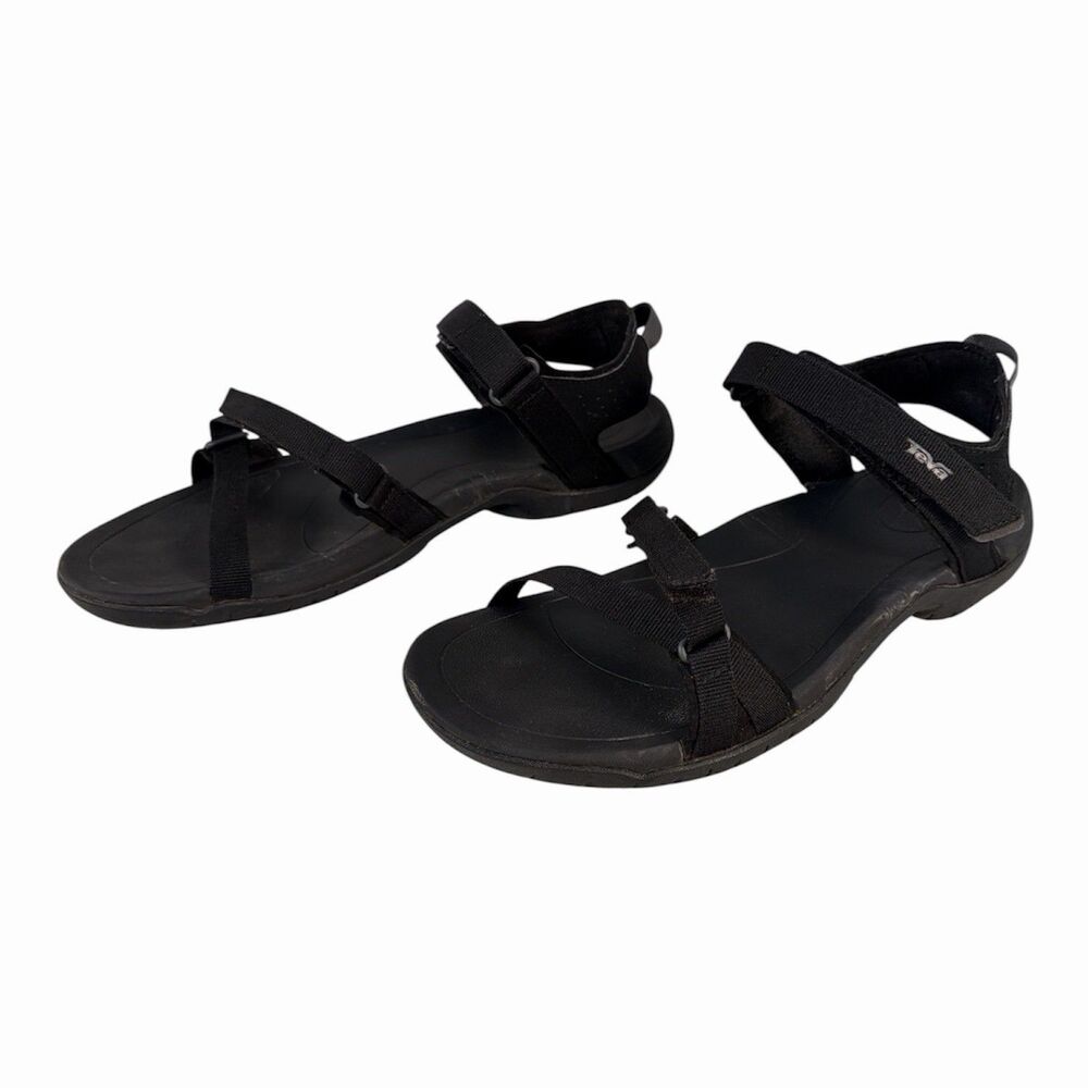 Teva Verra Sport Hiking Sandals Womens Size 10 EUR 41 Black Hook & Loop Summer